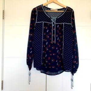 Abercrombie Long Sleeve Women’s Top Dark Blue Size Small